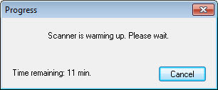 Scanner Warming up 11min
