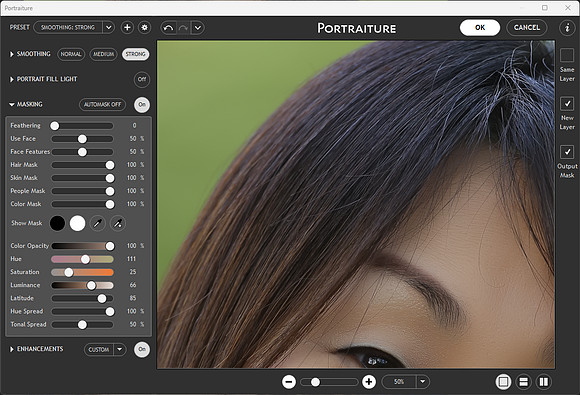 Portraiture 5 Strong Preset Hair Mask 100