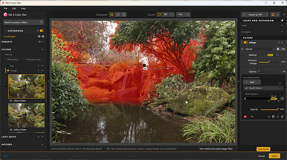 Nik 9 Depth Filter ON