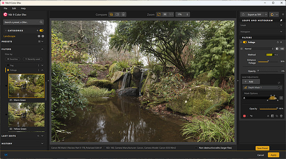 Nik 9 Depth Filter Off - Foliage